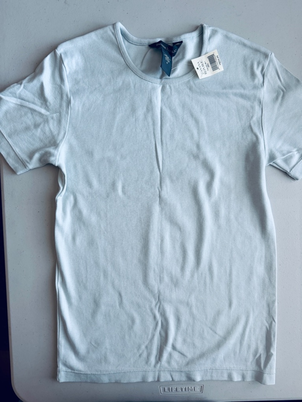 🩵BANANA REPUBLIC Powder Blue Cotton Tee Top NWT